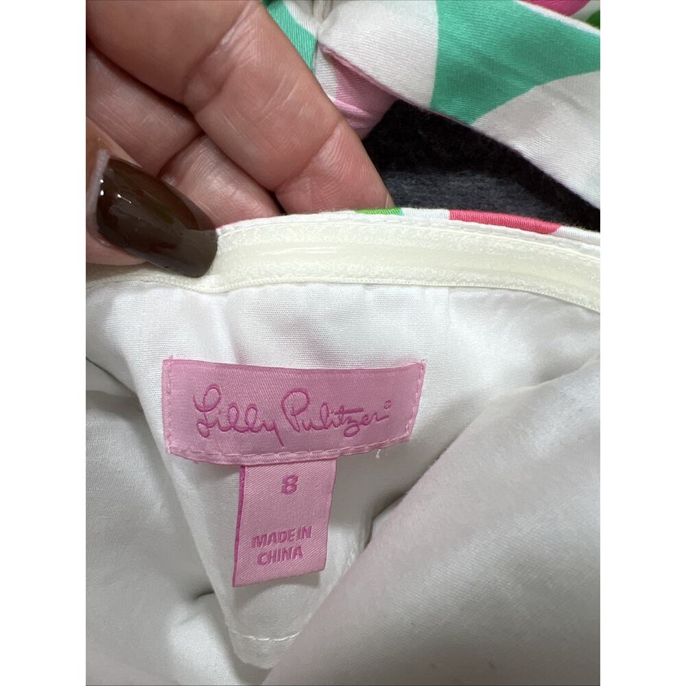 Lilly Pulitzer Franco Dress Classic White Had Me A Blast Floral Strapless Size 8 - Picture 10 of 14